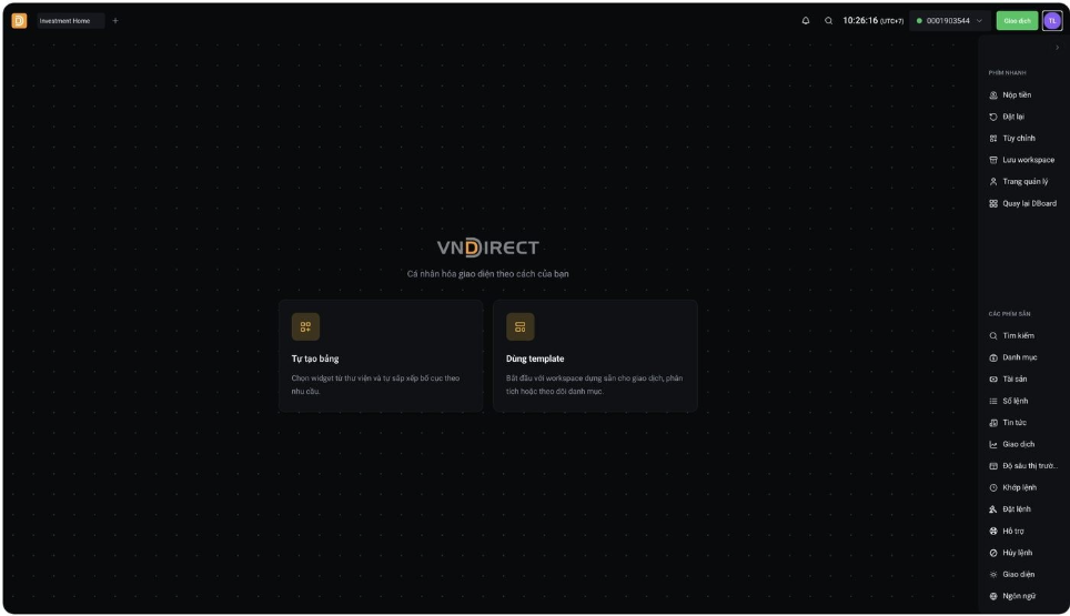 Kéo thả widget vào workspace
Kéo thả widget vào workspace