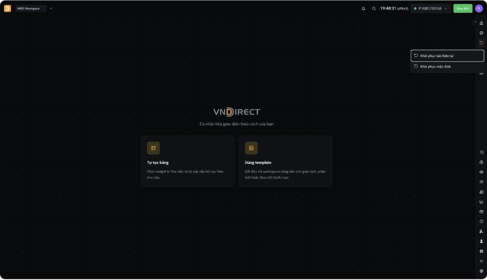 Dropdown Khôi phục Layout
Dropdown Khôi phục Layout